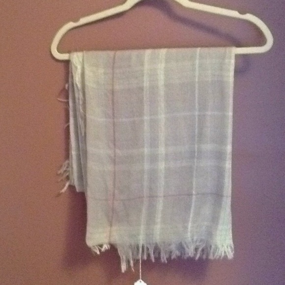 NWT windowpane, linen-textured scarf - Picture 1 of 2